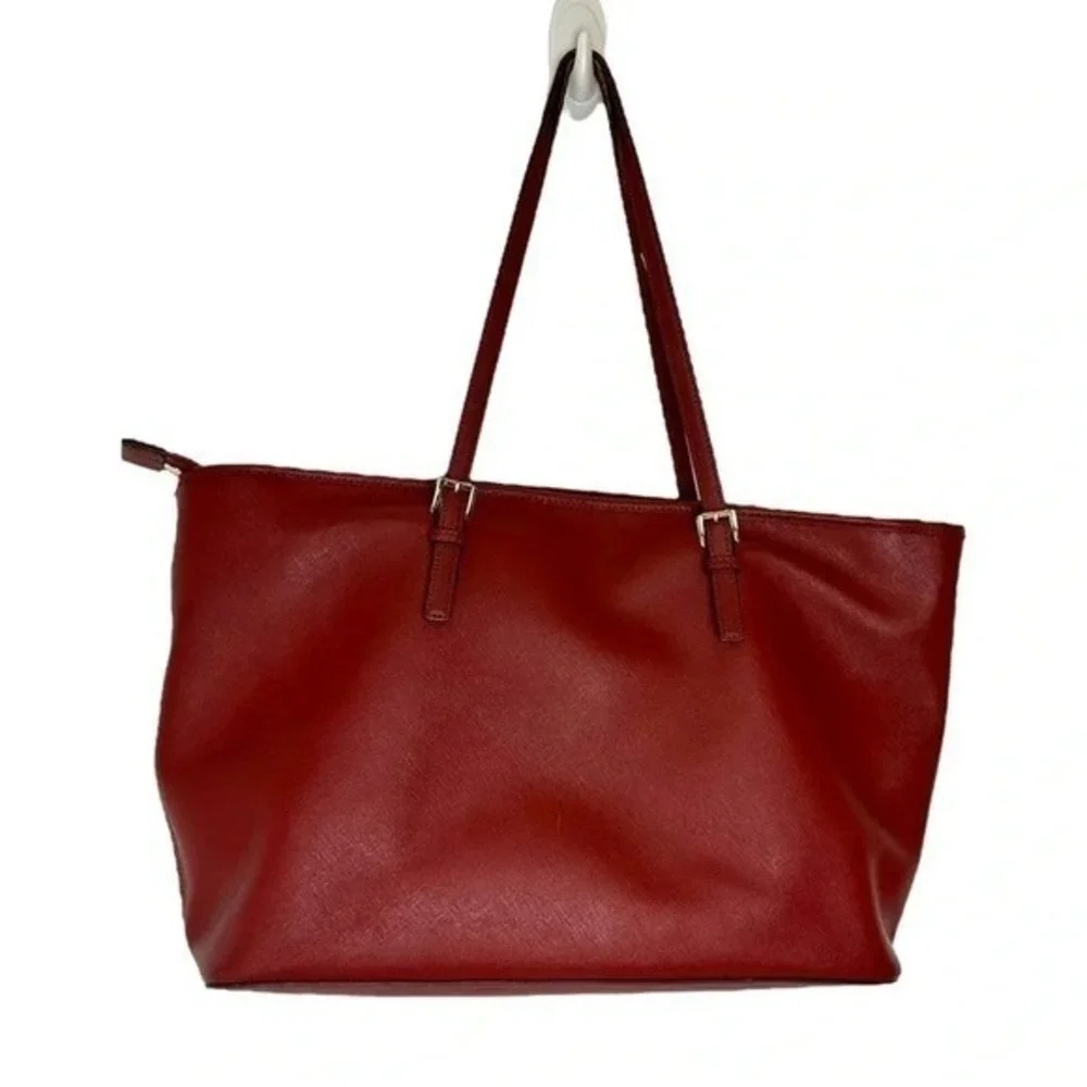 Michael Kors Tote Bag Large Burgundy Saffiano Leather‎ Jet Set Travel Zip Top